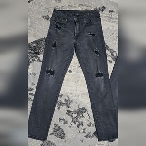 Distressed Black Jeans